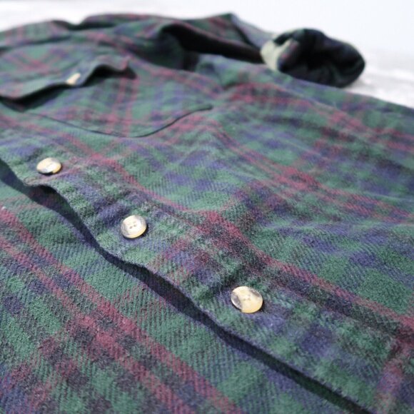 Elkmont Shirt Mens L Green Flannel Plaid Button Down Long Sleeve Outdoors Casual - Picture 6 of 14